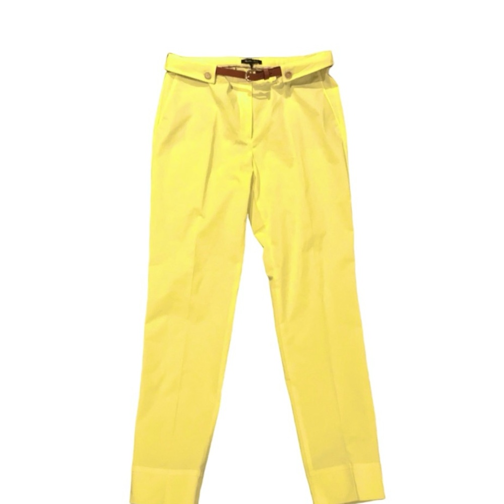 Massimo Dutti Cropped Yellow Pants